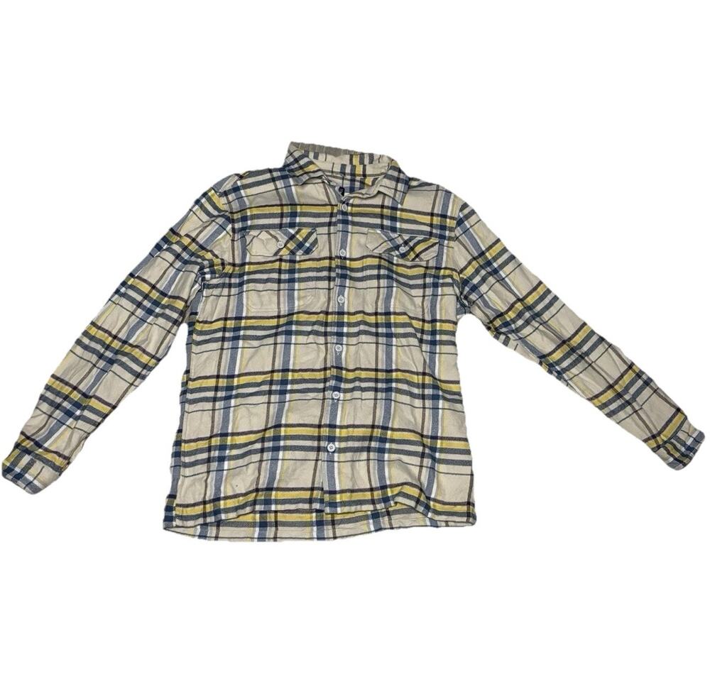 Patagonia Mens Fjord Flannel Shirt Plaid 100 Organic Cotton Heavyweight Medium M